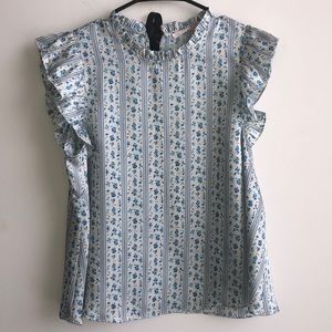 Zara Blue Floral Top